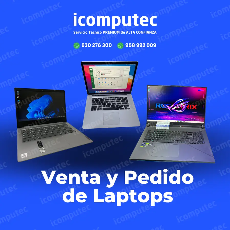 Venta y pedido de laptops para trabajo, estudio y gaming